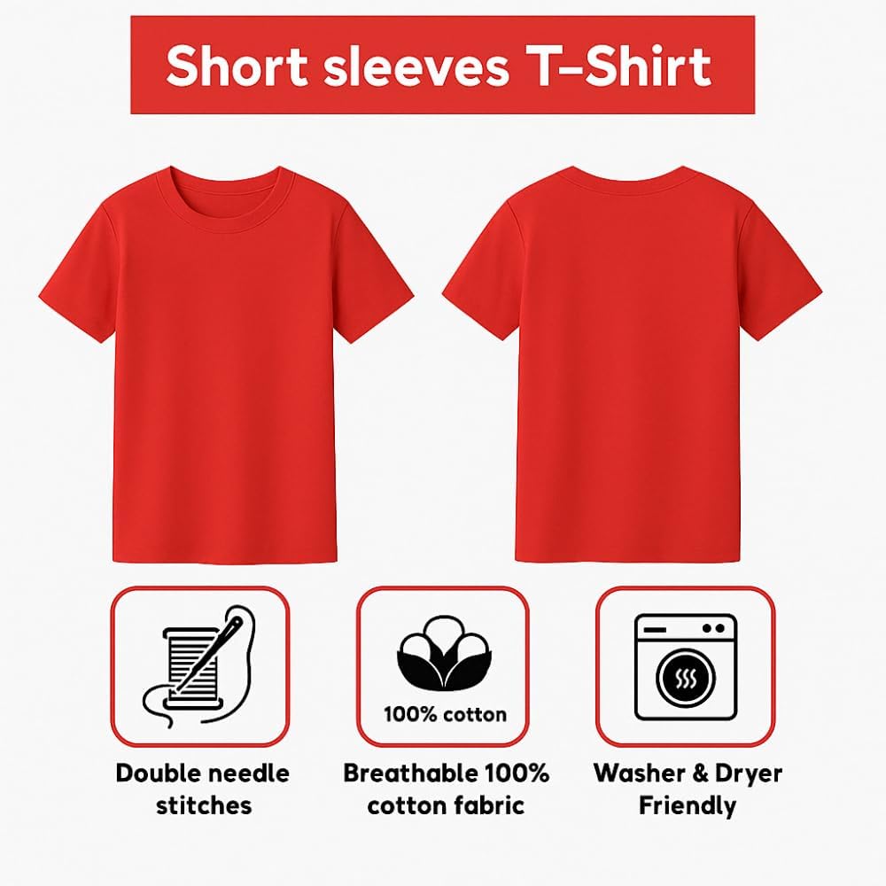 تيشيرت بقبة دائرية من القطن الخالص بكثافة 170 جرام لكل متر مربع للأولاد موني سيفرز، ألوان بيسيك 6 تيشيرت بقبة دائرية من القطن الخالص بكثافة 170 جرام لكل متر مربع للأولاد موني سيفرز، ألوان بيسيك - الصورة 6