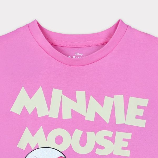 ⁦Disney Girls Disney Minnie Mouse Kids Girls Short Sleeves T-Shirt Western (pack of 1)⁩ - الصورة ⁦3⁩