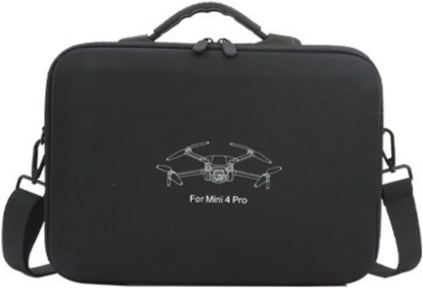 For Mini 4 Pro RC 2 Case, Large Capacity Portable PU Leather Storage Bag for DJI Mini 4 Pro Fly More Combo Drone RC2 Controller Kit Accessories (All Black)
