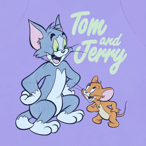 ⁦Warner Bros Girls Warner Bros. Tom & Jerry Kids Girls Short Sleeves T-Shirt Western (pack of 1)⁩ - الصورة ⁦5⁩