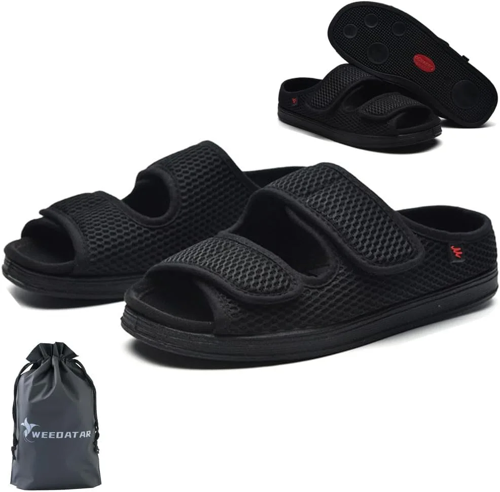 WEEOATAR Diabetic Slippers,Post Surgery Shoes,Medical Walking Shoes,Adjustable,Slip-on and Wide Orthopedic Shoes