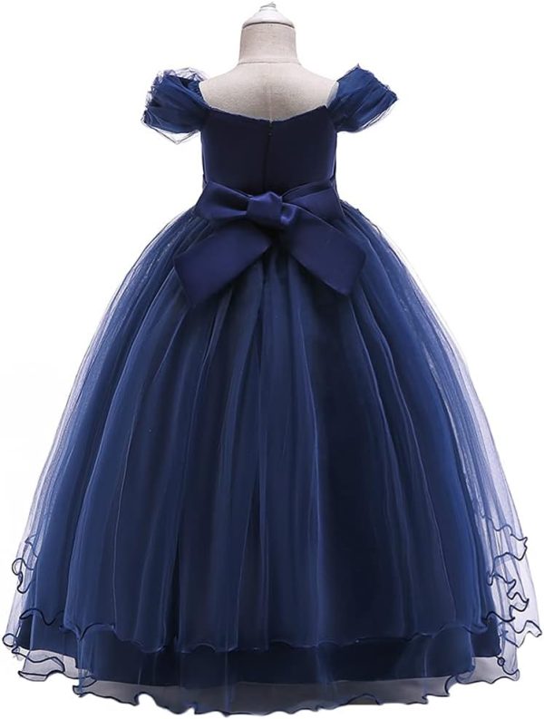 ⁦Off Shoulder Flower Girls Long Dress Wedding Party Prom Ball Gowns Bridesmaid Dresses⁩ - الصورة ⁦2⁩