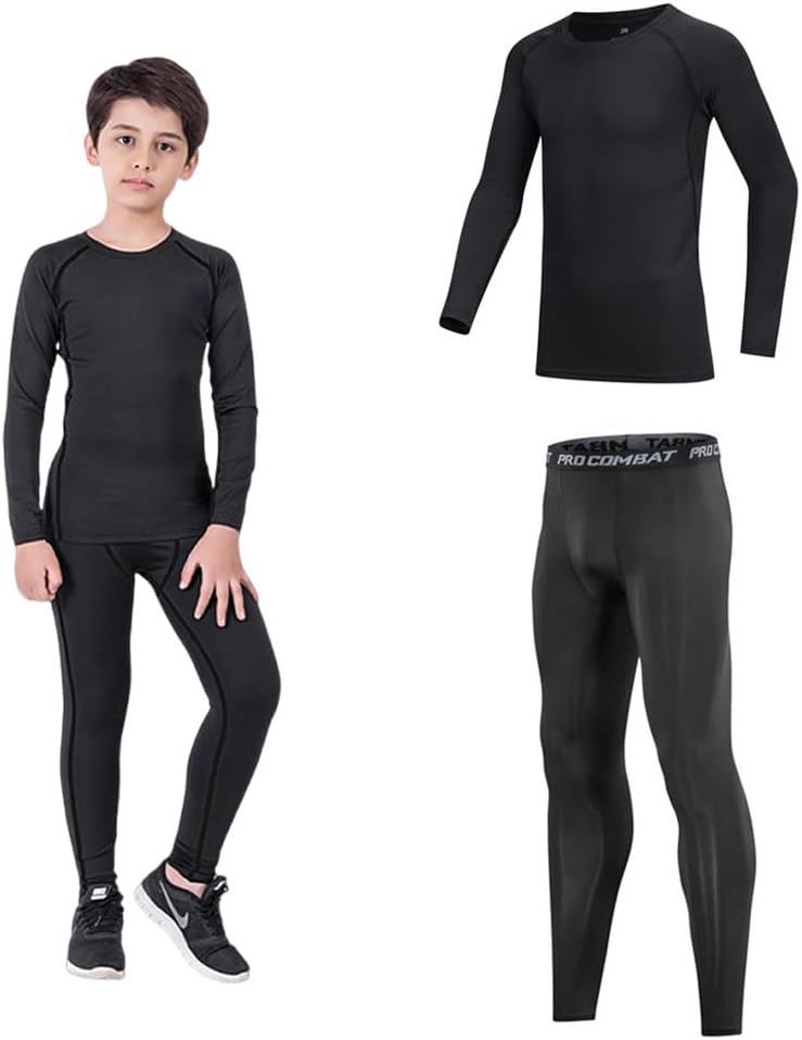 Goodern Kids Compression Sets, Boys and Girls Tracksuit Quick Dry Shirts and Leggings Set, Football Undershirt, Thermal Underwear Suits, Children's Fitness Suits 1 Goodern Kids Compression Sets, Boys and Girls Tracksuit Quick Dry Shirts and Leggings Set, Football Undershirt, Thermal Underwear Suits, Children's Fitness Suits