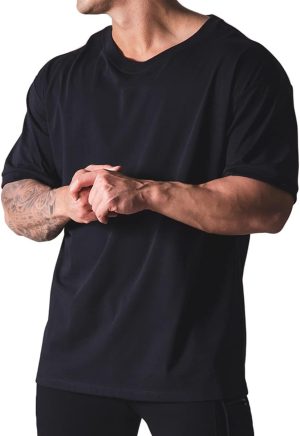 Magiftbox Workout Shirts Short Sleeve Oversized Hipster Loose Gym Shirts Basketball Hip-hop Street Style T-Shirts for Men T44