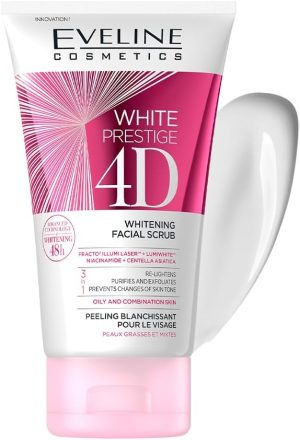 Eveline White Prestige 4D Whitening Facial Surub, 150Ml