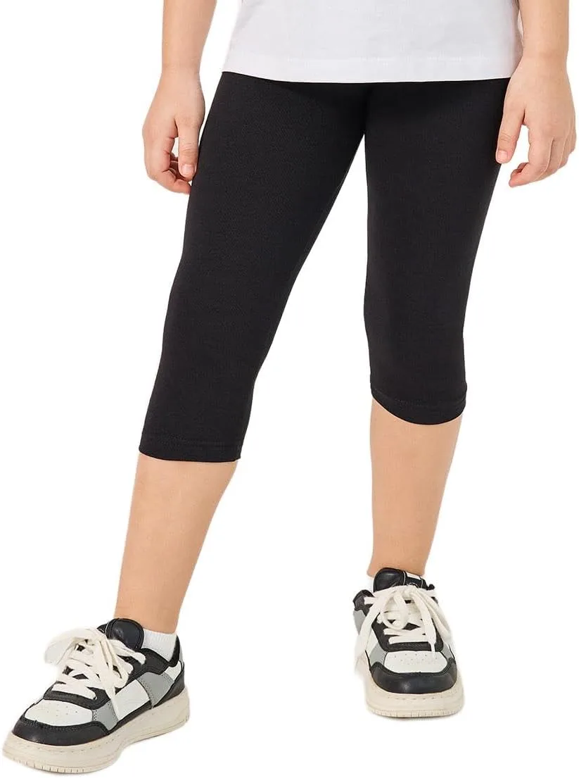 Styli Girls Elastic Waistband Basic Capri Length Leggings