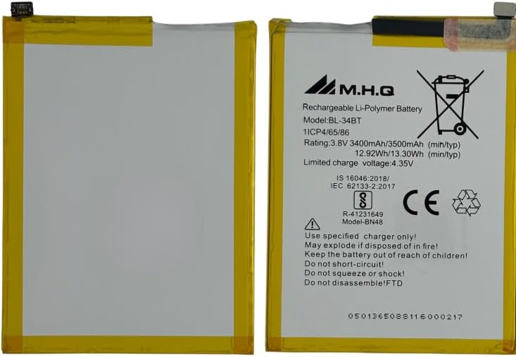 M.H.Q Battery Compatible With Bl34Bt Tecno Spark 2 (Ka7) Battery 1 M.H.Q Battery Compatible With Bl34Bt Tecno Spark 2 (Ka7) Battery