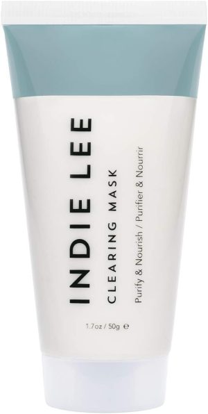 Indie Lee Clearing Mask Tube - Bentonite Clay Mask with Colloidal Sulfur to Draw Out Impurities + Exfoliate Skin - Muddy-Texture Pore Detox Mask (1.7oz / 50g)