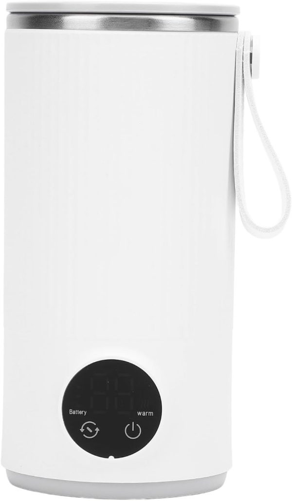 Travel Electric Kettle, 4 Temperature Settings Heated Travel Mug, 400ML Portable Electric Kettle with Built in Rotary Stirrer, 6000mah USB Rechargeable