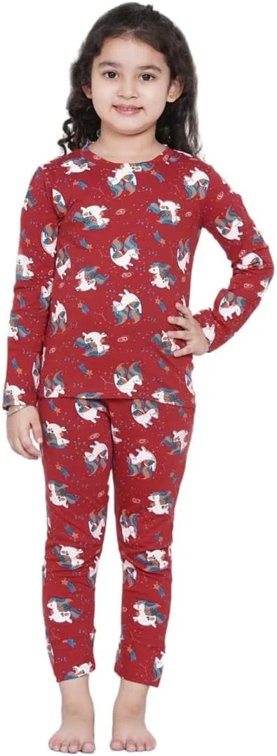Lauren Smith Girl's Pajama Set Long Sleeve Top with pants 2 Piece Printed Sleepwear Cotton Girls Soft Pjs Lounge Set Kids nightwear sets