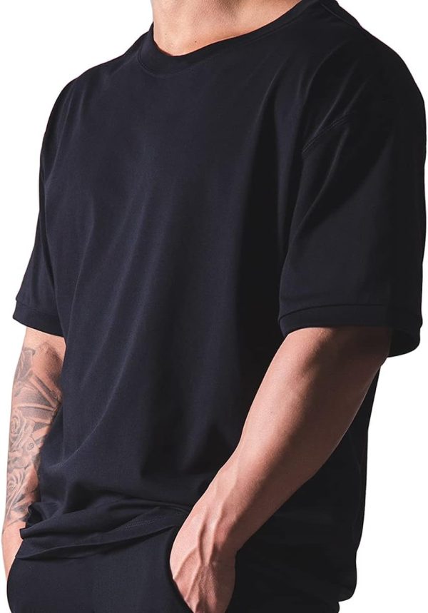 ⁦Magiftbox Workout Shirts Short Sleeve Oversized Hipster Loose Gym Shirts Basketball Hip-hop Street Style T-Shirts for Men T44⁩ - الصورة ⁦4⁩