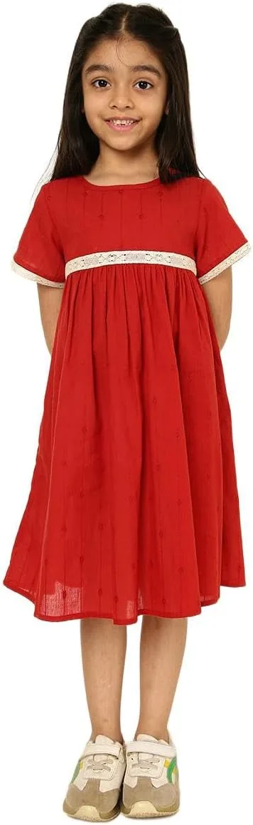Styli Girls Lace Insert A-Line Dress