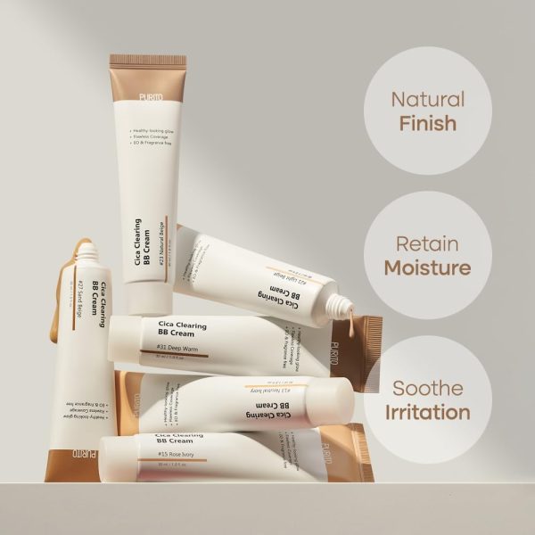 ⁦PURITO | Cica Clearing BB Cream, Natural Beige #23, 1 fl.oz/30ml, Vegan BB Cream, Foundation, Not Tested on Animals⁩ - الصورة ⁦4⁩