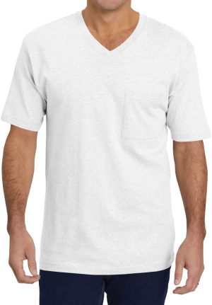 Wihion Mens Short Sleeve Pocket T-Shirts Casual Cotton V Neck Tee Tops