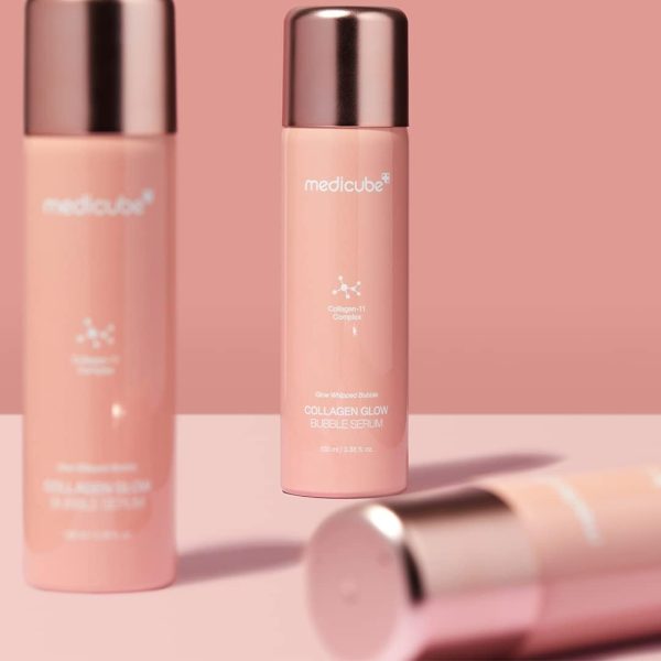 ⁦Medicube Collagen Glow Bubble Serum - Fast-absorbing bubble-type serum that gives you 24h Glow & Lifted Look - Korean skincare (3.38fl.oz.)⁩ - الصورة ⁦5⁩
