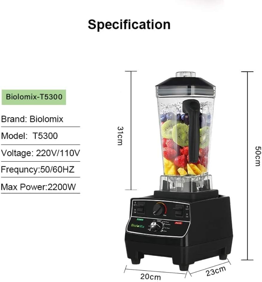 BioloMix BPA Free 2L Jar 2200W Professional Smart Timer Pre-programed Blender Mixer Juicer Food Processor Ice Smoothies Crusher. 5 BioloMix BPA Free 2L Jar 2200W Professional Smart Timer Pre-programed Blender Mixer Juicer Food Processor Ice Smoothies Crusher. - الصورة 5