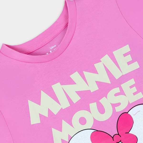 ⁦Disney Girls Disney Minnie Mouse Kids Girls Short Sleeves T-Shirt Western (pack of 1)⁩ - الصورة ⁦4⁩