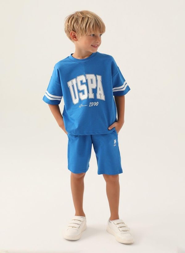 ⁦U.S. POLO ASSN. Boys Cobalt Bermuda Set⁩ - الصورة ⁦2⁩