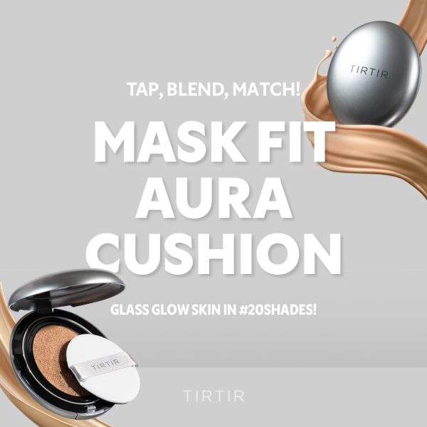 ⁦TIRTIR Aura Glow Cushion | Semi-Glow Finish, 72-Hour Radiance, Buildable coverage, Moisturized, Buildable skin, Korean Cushion, Pack of 1 (0.63 oz.), 21N Ivory⁩ - الصورة ⁦2⁩