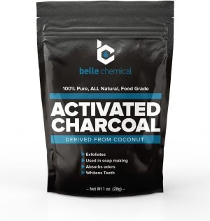 Organic Coconut Activated Charcoal Powder - Food grade, Kosher - Teeth Whitening, Facial Scrub, Soap Making (1 ounce)