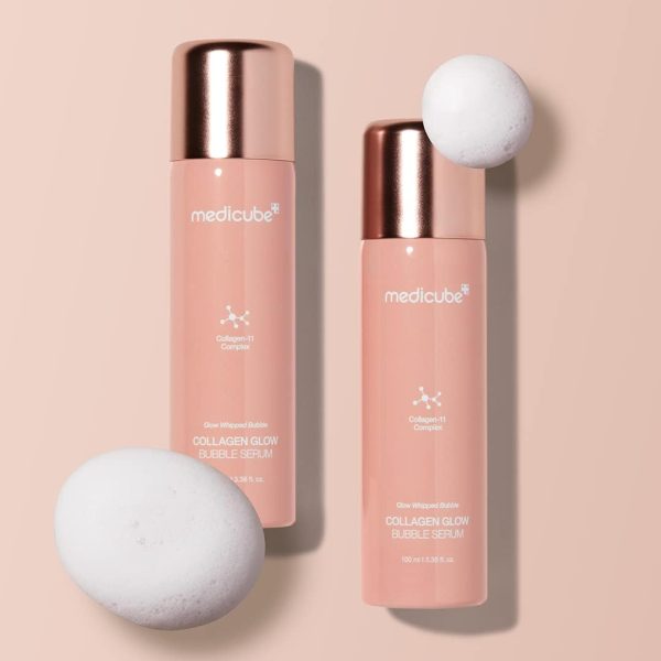 ⁦Medicube Collagen Glow Bubble Serum - Fast-absorbing bubble-type serum that gives you 24h Glow & Lifted Look - Korean skincare (3.38fl.oz.)⁩ - الصورة ⁦3⁩