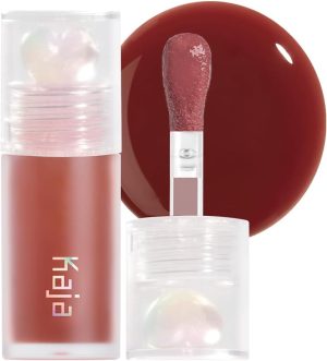 Kaja Lip Plumping - Juicy Glass 08 Cherry Cola | Hydrating, Feel Plumped and Lightweight with Vitamin Tree Fruit Oil, Vegan, Cruelty-Free, Clear Tint Stain Shine Gloss Plumper, Long Lasting