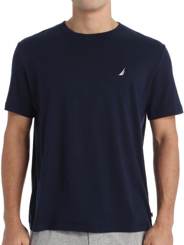 ⁦Nautica Men's Short Sleeve Crew Neck Soft Knit Sleep Tee⁩ - الصورة ⁦3⁩