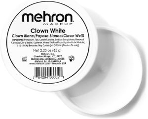 Mehron Makeup Clown White Professional Face Paint Cream Makeup | White Face Paint Makeup | Halloween Clown Makeup 2.25 oz (65g)