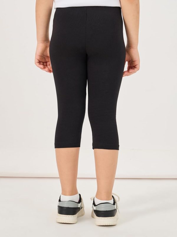 ⁦Styli Girls Elastic Waistband Basic Capri Length Leggings⁩ - الصورة ⁦5⁩
