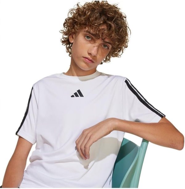 ⁦adidas Boys Train Essentials 3-Stripes T-Shirt Kids T-Shirt⁩ - الصورة ⁦7⁩