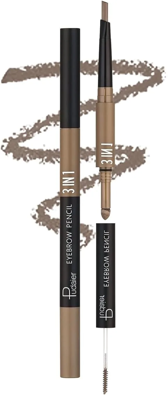 SKY-TOUCH 3 in 1 Eyebrow Pencil, Eyebrow Pencil Eyebrow Powder Eyebrow Cream Set WaterProof Last Longer (#03)