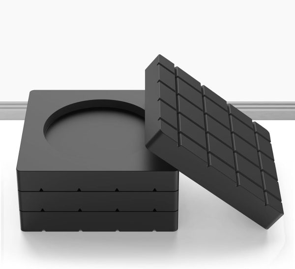 ⁦Azonee 4 Pieces Washing Machine Anti-Vibration Pads, Shock Absorption Non-Slip Grip Feet Pads Black Rubber Anti-Vibration Pads for Washing Machines and Dryers, Washing Machine Feet Pads⁩ - الصورة ⁦4⁩