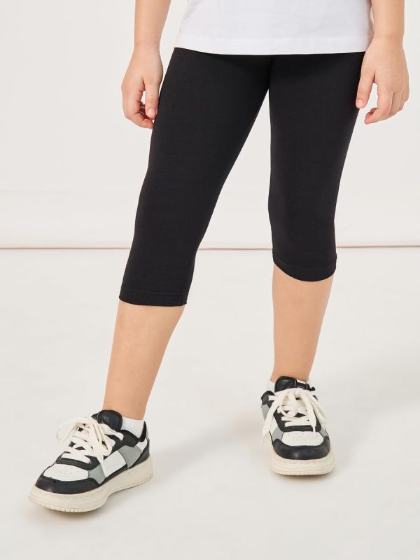 ⁦Styli Girls Elastic Waistband Basic Capri Length Leggings⁩ - الصورة ⁦2⁩