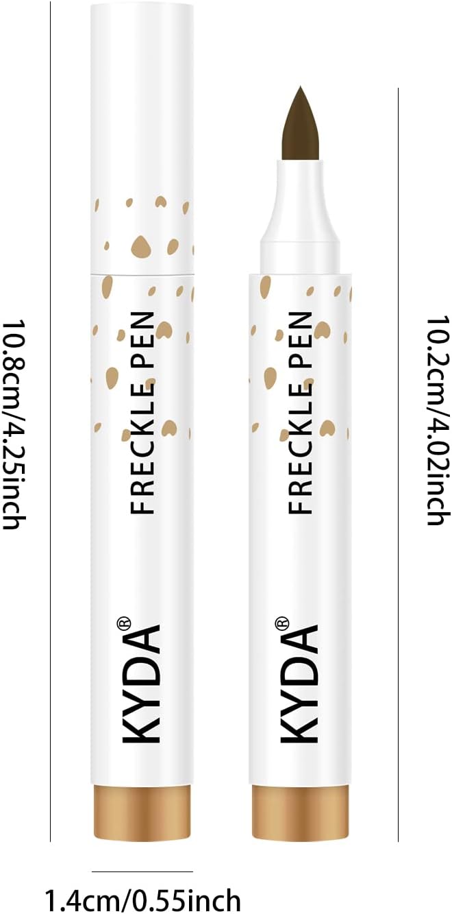 KYDA 2 Pcs Freckle Makeup Pen, Natural Lifelike Freckle Makeup Pen Magic Color, Waterproof Longlasting Soft Dot Sopt, for Natural Effortless Sunkissed Make up-Light Brown 7 KYDA 2 Pcs Freckle Makeup Pen, Natural Lifelike Freckle Makeup Pen Magic Color, Waterproof Longlasting Soft Dot Sopt, for Natural Effortless Sunkissed Make up-Light Brown - الصورة 7