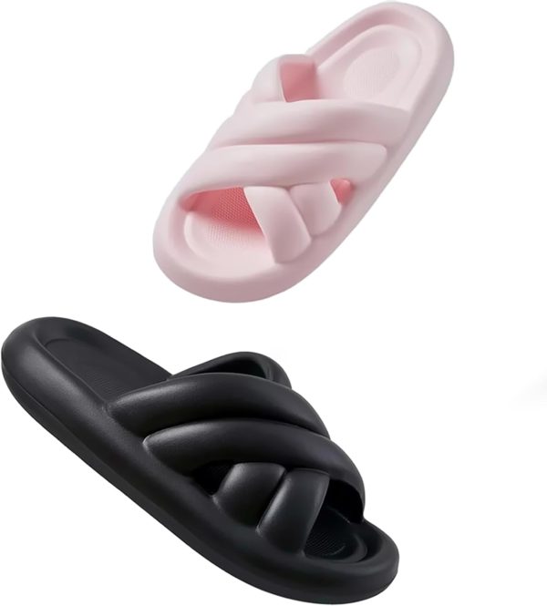 ⁦Bathroom Slippers Women's EVA Cloud Indoor Slippers Ultra-Light Non-slip Summer Couple -HXX⁩ - الصورة ⁦9⁩
