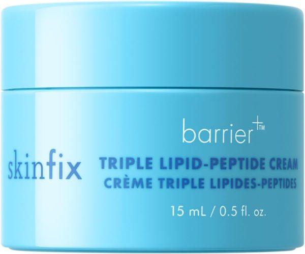 Skinfix Triple Lipid-Peptide Cream Mini - 0.5 oz - Rich Face Moisturizer to Instantly Hydrate & Restore Dry, Sensitive Skin - Non-Comedogenic, Fragrance Free, Vegan, Cruelty Free