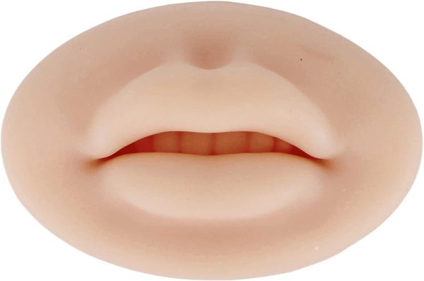 ⁦BROLEO Fake Lips, 3D Silicone Lips Easy to Use Widely Used Soft for Training for Embroidery Beginners (Dark Skin Color)⁩ - الصورة ⁦6⁩