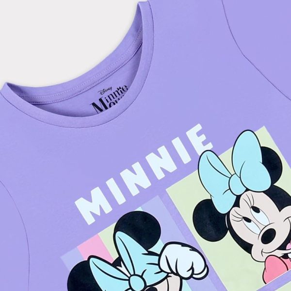 ⁦Disney Girls Disney Minnie Mouse Kids Girls Short Sleeves T-Shirt Western (pack of 1)⁩ - الصورة ⁦4⁩