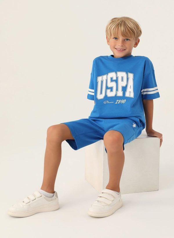 ⁦U.S. POLO ASSN. Boys Cobalt Bermuda Set⁩ - الصورة ⁦3⁩