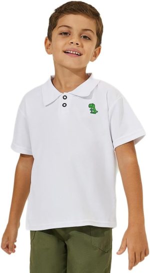STYLI Boys Dinosaur Print Polo T-Shirt