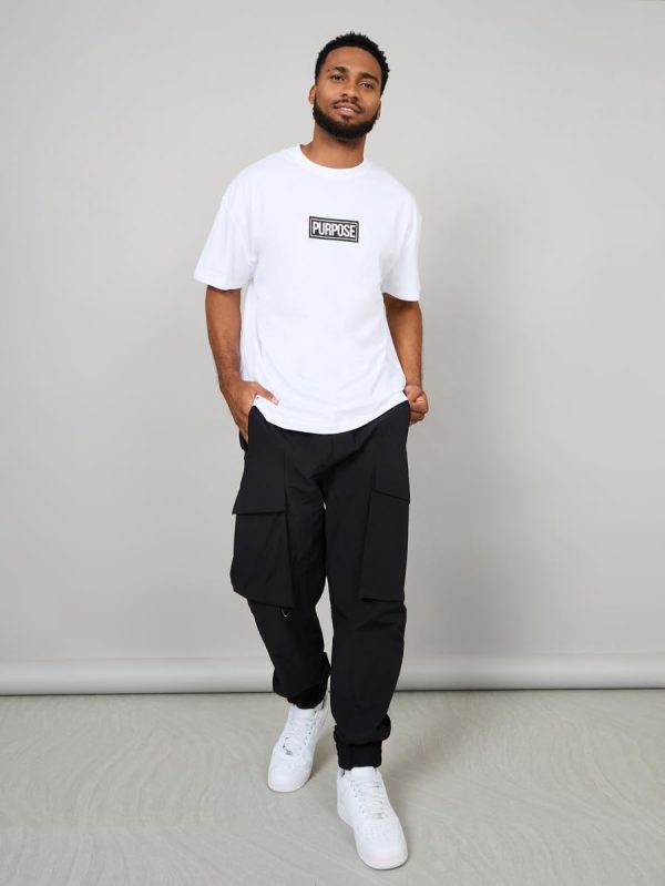 ⁦Styli Men 7004912236 Oversized Purpose Print Detail T-Shirt⁩ - الصورة ⁦2⁩