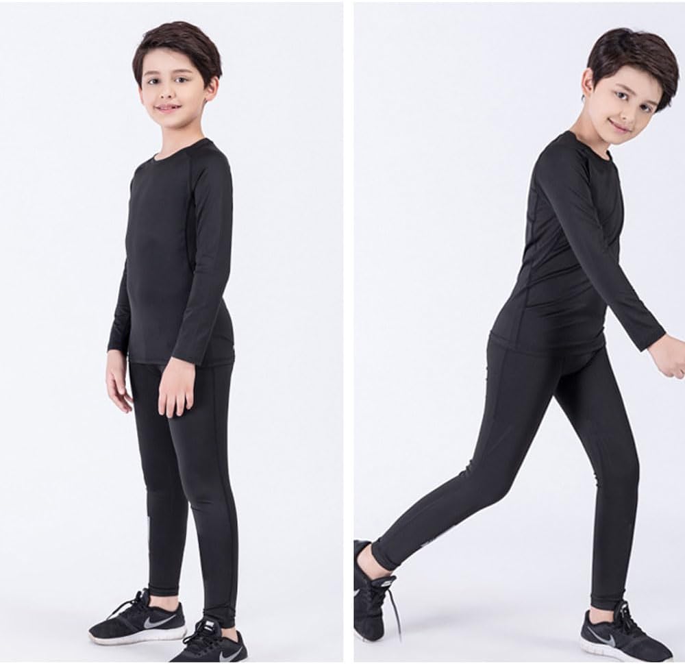 Goodern Kids Compression Sets, Boys and Girls Tracksuit Quick Dry Shirts and Leggings Set, Football Undershirt, Thermal Underwear Suits, Children's Fitness Suits 3 Goodern Kids Compression Sets, Boys and Girls Tracksuit Quick Dry Shirts and Leggings Set, Football Undershirt, Thermal Underwear Suits, Children's Fitness Suits - الصورة 3