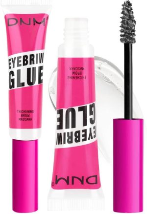 Excefore Tinted Thickening Brow Mascara,Brow Fast Sculpt,Waterproof, Transfer-proof, Brush to Fill in Eyebrows and Cover Gray Hairs, Cruelty Free, Light Medium Brown, 2 Pack(09 transparent brow glue)