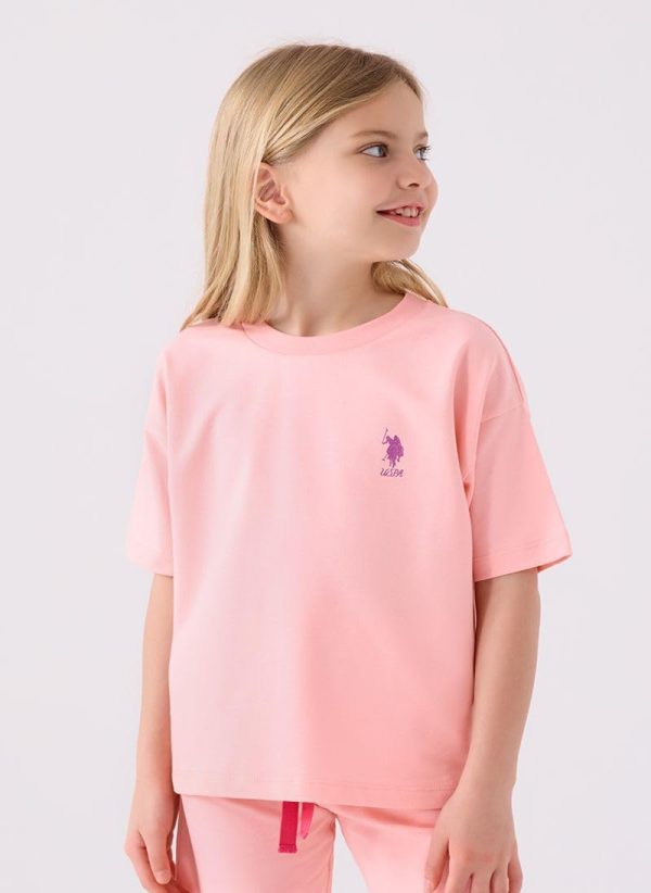 ⁦U.S. POLO ASSN. Girls Bambu Bermuda Set US1850-C-V22 5-6 Years Green⁩ - الصورة ⁦3⁩