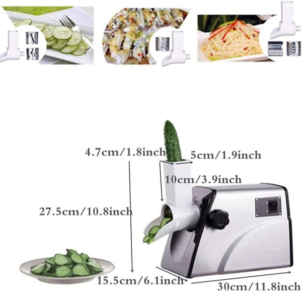 ⁦Generic Professional Rotary Cheese Shredder Machine, 300W Commercial Grater, 180r/min Multifunction Rotary Cheese Grater for Fruits, Vegetables, Nuts, Chocolate⁩ - الصورة ⁦7⁩