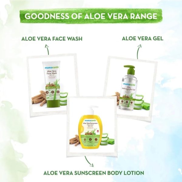 ⁦MAMAEARTH Mama Earth Aloe Vera Sunscreen BodyLotion 300 ml⁩ - الصورة ⁦5⁩
