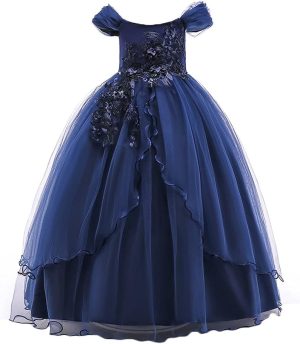 Off Shoulder Flower Girls Long Dress Wedding Party Prom Ball Gowns Bridesmaid Dresses