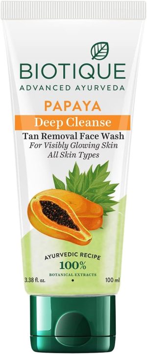 Biotique Bio Papaya Visibly Flawless Skin Face Wash Soft Scrub 100ML, Multi