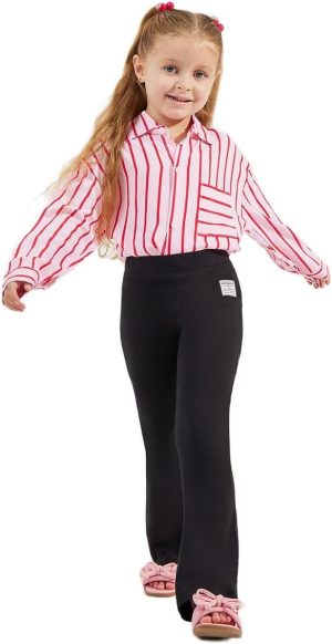 بنطلون لجينجز واسع مزين برقعة للبنات من ستايلي