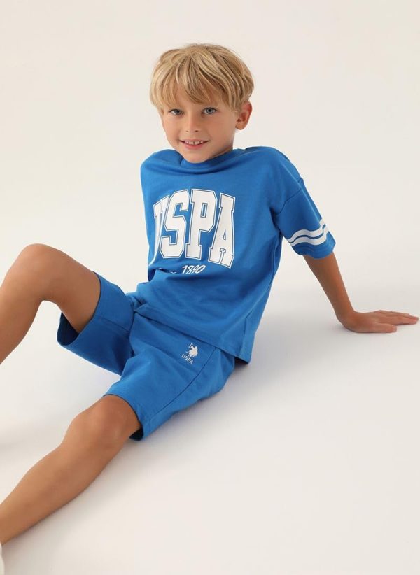 ⁦U.S. POLO ASSN. Boys Cobalt Bermuda Set⁩ - الصورة ⁦4⁩